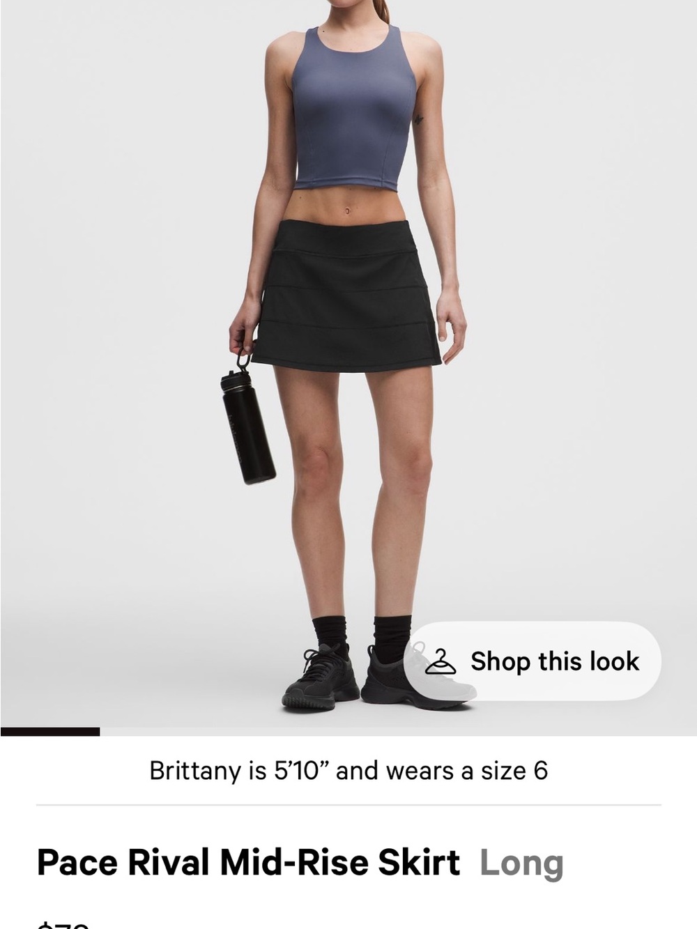 lululemon athletica Black pace rival mid rise skirt long